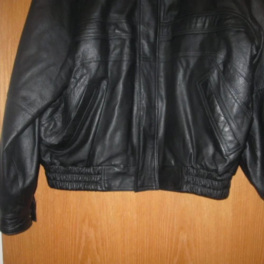Greg Bell Black Leather Coat